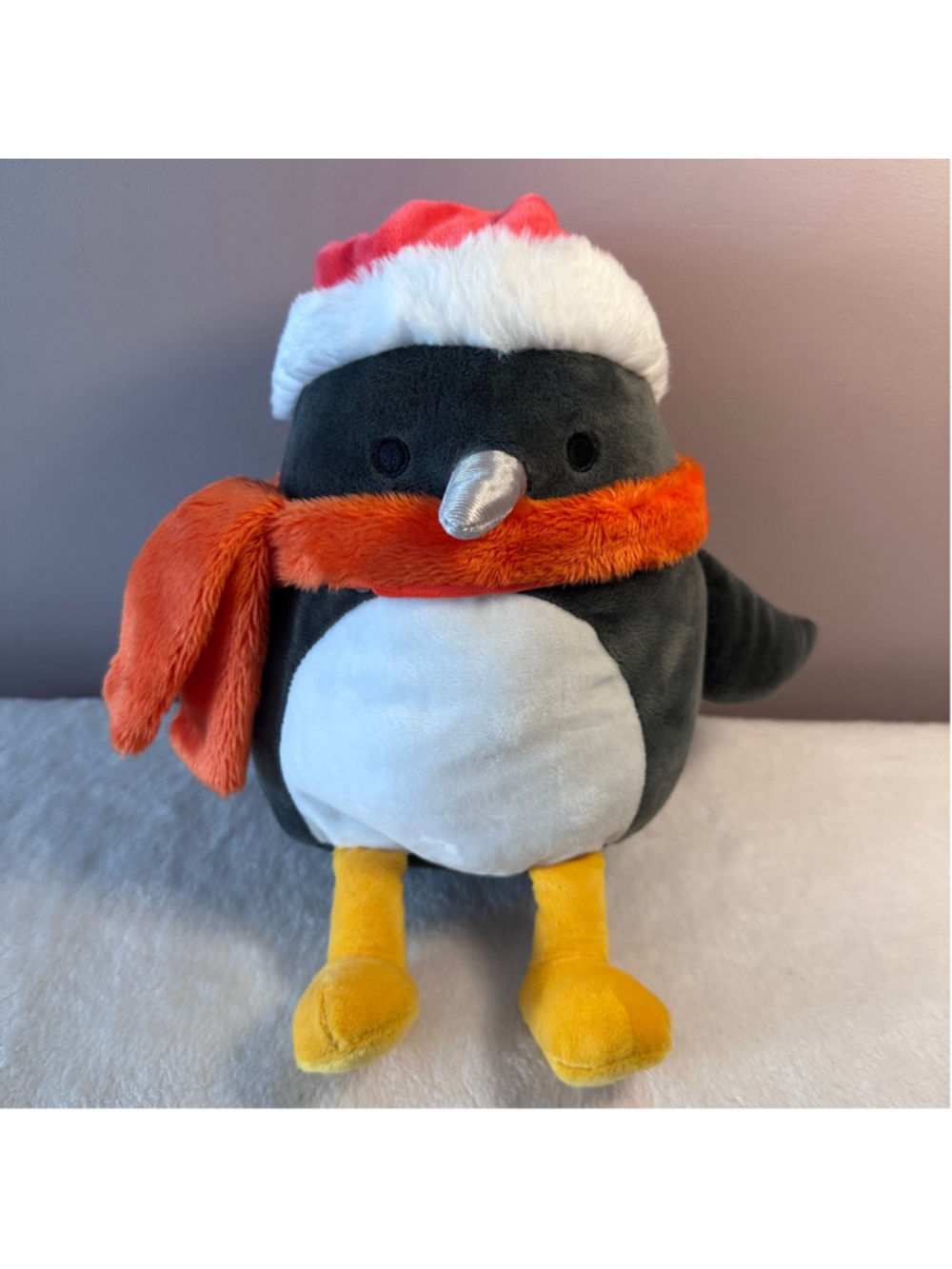 Kohl’s Cares Penguin Plush 9” Christmas Holiday Stuffed Animal Gray Red